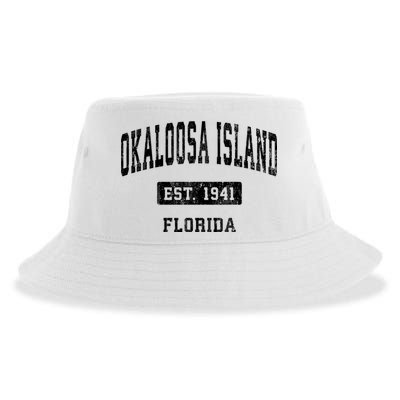 Okaloosa Island Florida Fl Vintage Sports Established Sustainable Bucket Hat