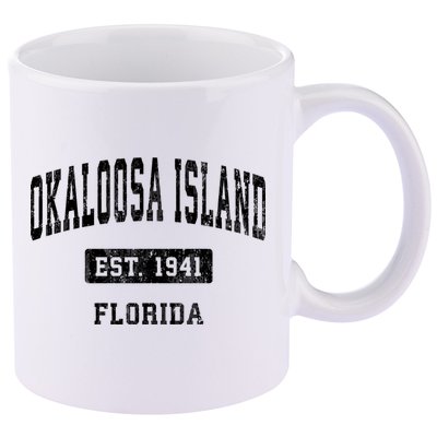 Okaloosa Island Florida Fl Vintage Sports Established 11oz C Handle Ceramic Mug