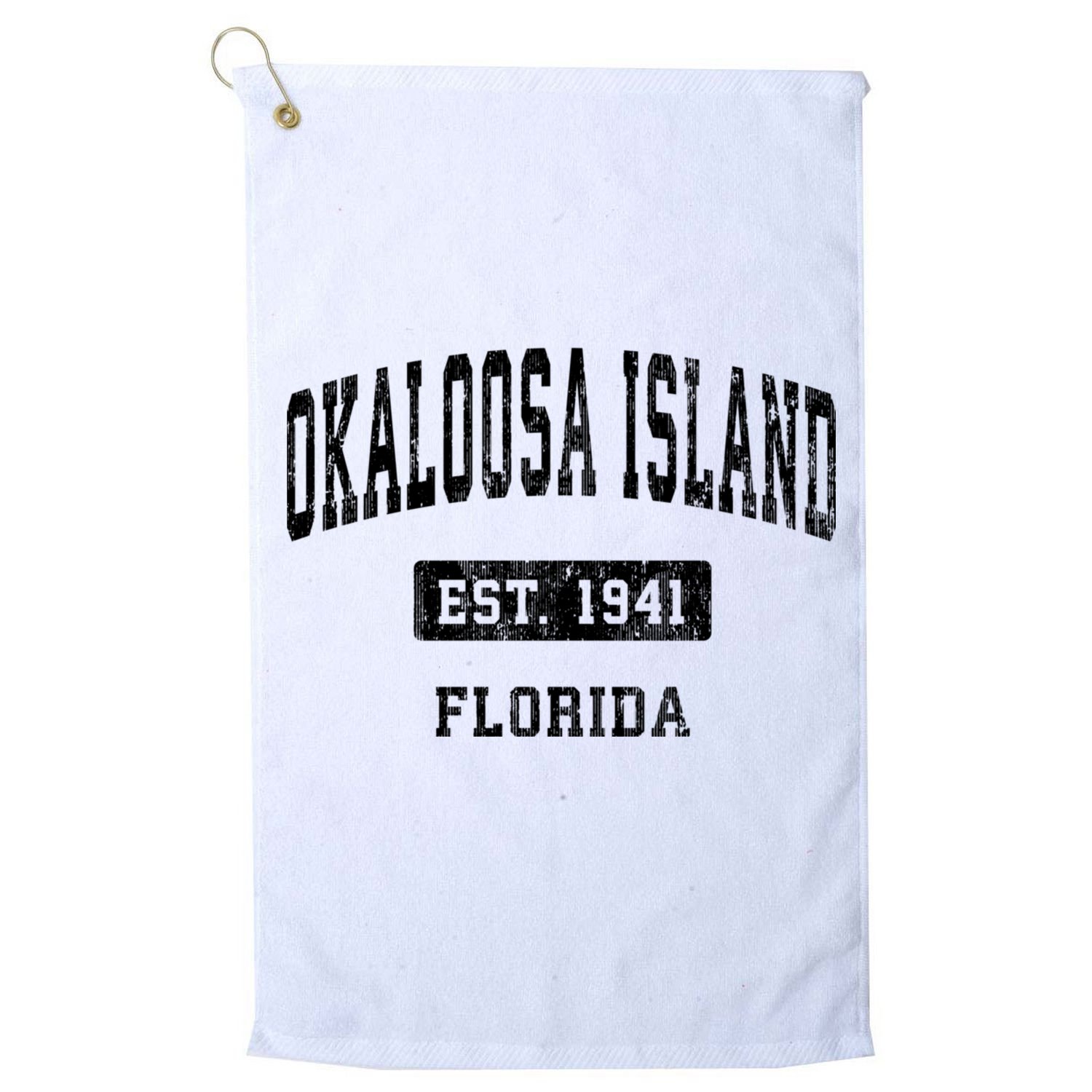 Okaloosa Island Florida Fl Vintage Sports Established Golf Towel
