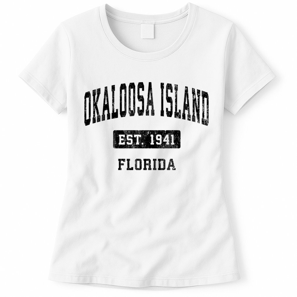 Okaloosa Island Florida Fl Vintage Sports Established Womens T-Shirt