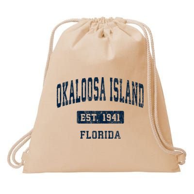 Okaloosa Island Florida Fl Vintage Sports Established Drawstring Bag