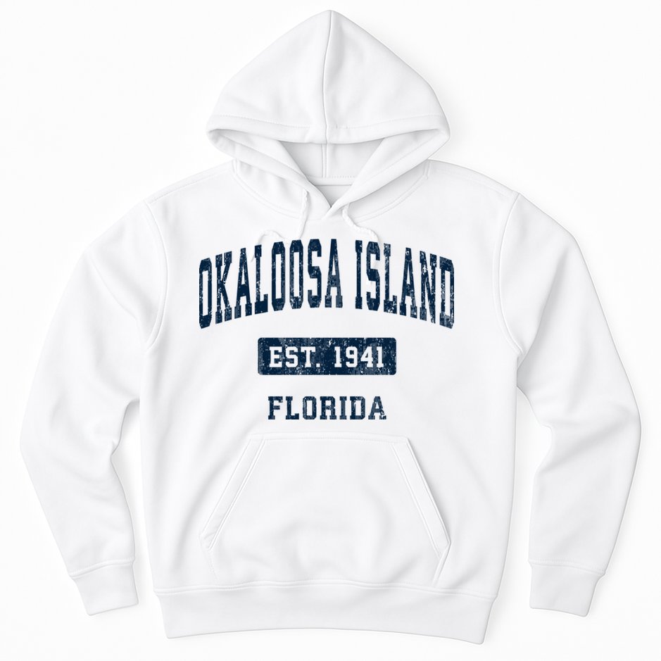 Okaloosa Island Florida Fl Vintage Sports Established Hoodie