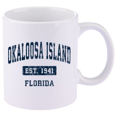 Okaloosa Island Florida Fl Vintage Sports Established 11oz C Handle Ceramic Mug