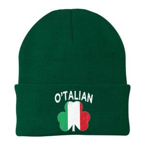 OTalian Italian Funny St PatrickS Day Italia Shamrock Flag Knit Cap Winter Beanie