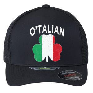 OTalian Italian Funny St PatrickS Day Italia Shamrock Flag Flexfit Unipanel Trucker Cap