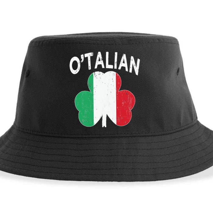 OTalian Italian Funny St PatrickS Day Italia Shamrock Flag Sustainable Bucket Hat