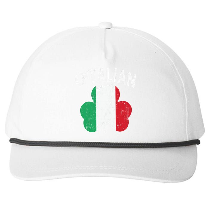 OTalian Italian Funny St PatrickS Day Italia Shamrock Flag Snapback Five-Panel Rope Hat