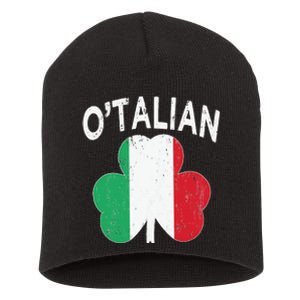 OTalian Italian Funny St PatrickS Day Italia Shamrock Flag Short Acrylic Beanie