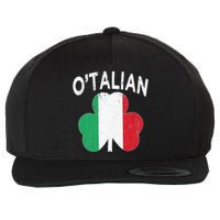 OTalian Italian Funny St PatrickS Day Italia Shamrock Flag Wool Snapback Cap