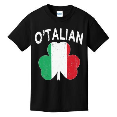 OTalian Italian Funny St PatrickS Day Italia Shamrock Flag Kids T-Shirt