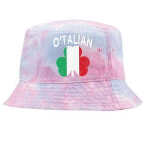 OTalian Italian Funny St PatrickS Day Italia Shamrock Flag Tie-Dyed Bucket Hat