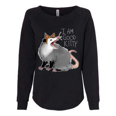 Opossum I Funny Possum I Am A Good Kitty Womens California Wash Sweatshirt