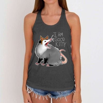 Opossum I Funny Possum I Am A Good Kitty Women's Knotted Racerback Tank