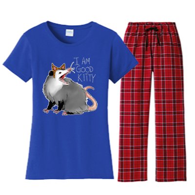 Opossum I Funny Possum I Am A Good Kitty Women's Flannel Pajama Set