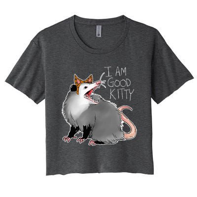 Opossum I Funny Possum I Am A Good Kitty Women's Crop Top Tee