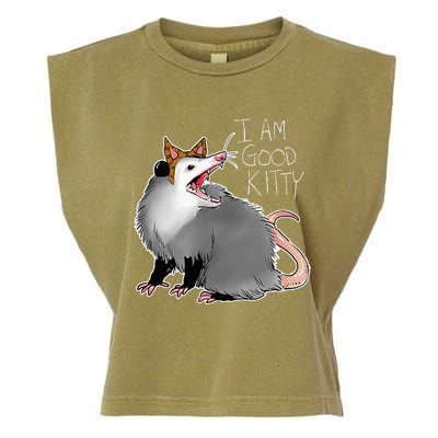 Opossum I Funny Possum I Am A Good Kitty Garment-Dyed Women's Muscle Tee