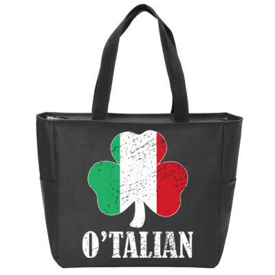 Otalian Italian Funny St Patricks Day Italia Shamrock Flag Zip Tote Bag