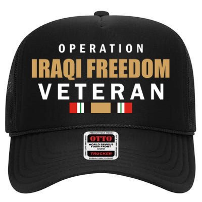 Operation Iraq Freedom Veteran High Crown Mesh Back Trucker Hat