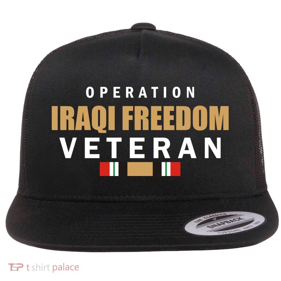 Operation Iraq Freedom Veteran Flat Bill Trucker Hat