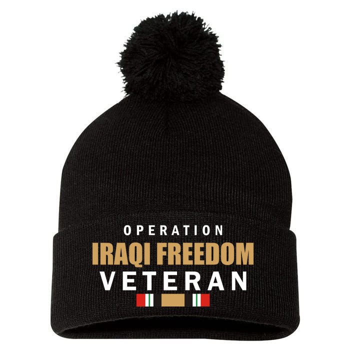 Operation Iraq Freedom Veteran Pom Pom 12in Knit Beanie