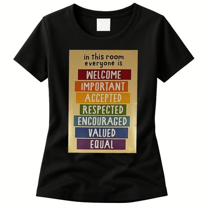 Official Idaho Golden sign Everyone Is Welcome Here teacher Womens T-Shirt