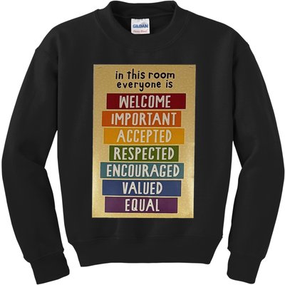 Official Idaho Golden sign Everyone Is Welcome Here teacher Kids Sweatshirt