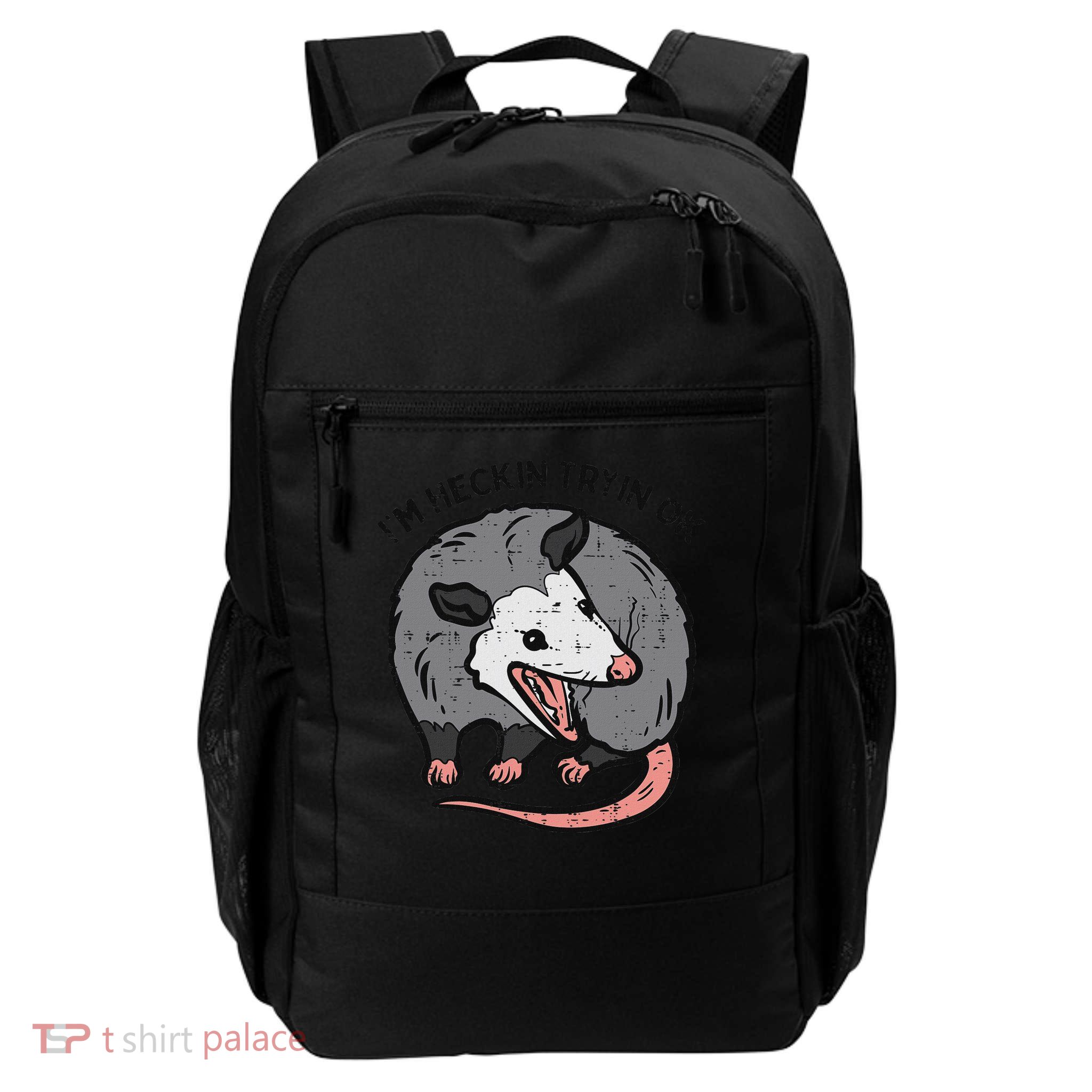 Opossum Im Heckin Tryin Ok Possum Street Cat Women Daily Commute Backpack