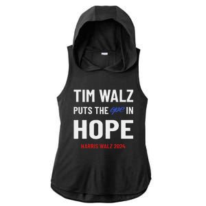 Ope In Hope Tim Walz Midwest Democrats 2024 Election Ladies PosiCharge Tri-Blend Wicking Draft Hoodie Tank