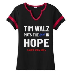 Ope In Hope Tim Walz Midwest Democrats 2024 Election Ladies Halftime Notch Neck Tee