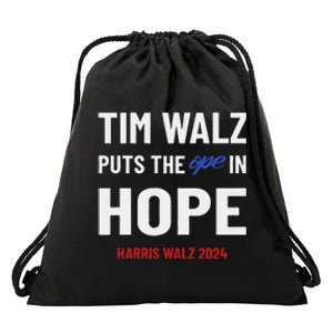 Ope In Hope Tim Walz Midwest Democrats 2024 Election Drawstring Bag