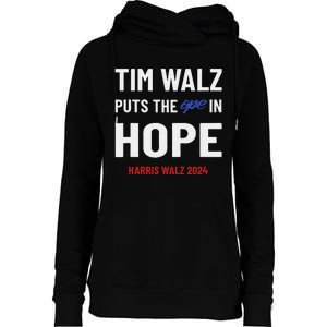 Ope In Hope Tim Walz Midwest Democrats 2024 Election Womens Funnel Neck Pullover Hood