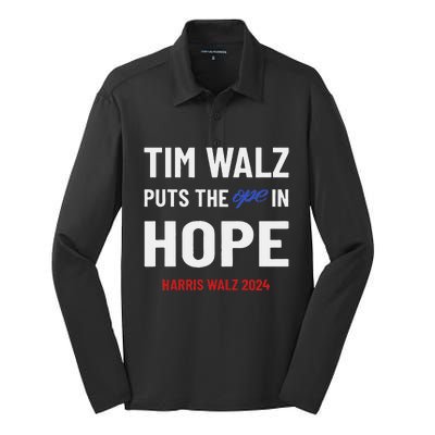 Ope In Hope Tim Walz Midwest Democrats 2024 Election Silk Touch Performance Long Sleeve Polo