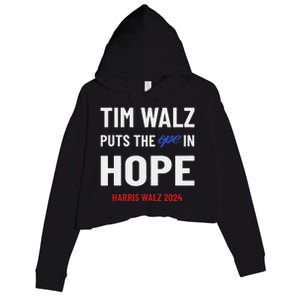 Ope In Hope Tim Walz Midwest Democrats 2024 Election Crop Fleece Hoodie