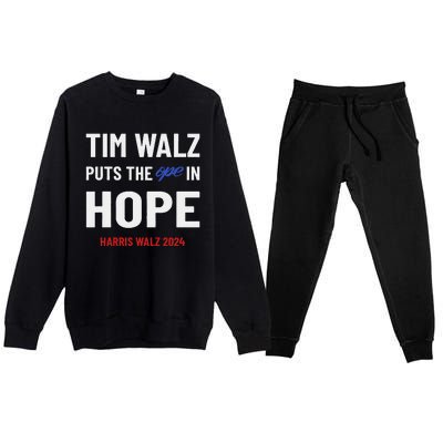 Ope In Hope Tim Walz Midwest Democrats 2024 Election Premium Crewneck Sweatsuit Set