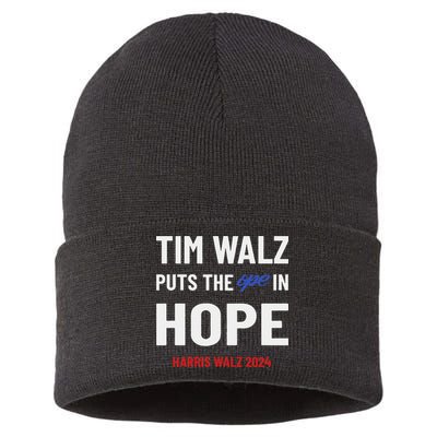 Ope In Hope Tim Walz Midwest Democrats 2024 Election Sustainable Knit Beanie