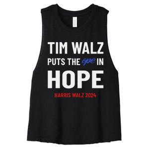 Ope In Hope Tim Walz Midwest Democrats 2024 Election Women's Racerback Cropped Tank