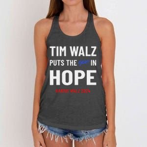 Ope In Hope Tim Walz Midwest Democrats 2024 Election Women's Knotted Racerback Tank