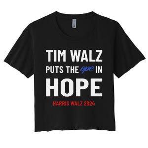 Ope In Hope Tim Walz Midwest Democrats 2024 Election Women's Crop Top Tee