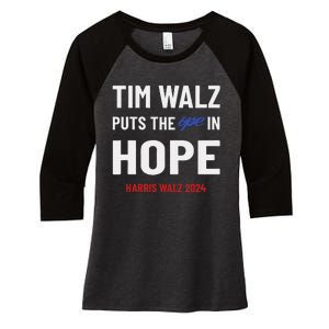 Ope In Hope Tim Walz Midwest Democrats 2024 Election Women's Tri-Blend 3/4-Sleeve Raglan Shirt