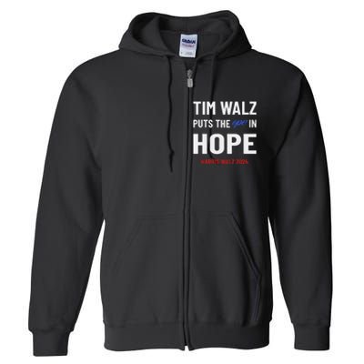 Ope In Hope Tim Walz Midwest Democrats 2024 Election Full Zip Hoodie