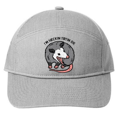 Opossum Im Heckin Tryin Ok Possum S.T.R.E.E.T Cat 7-Panel Snapback Hat