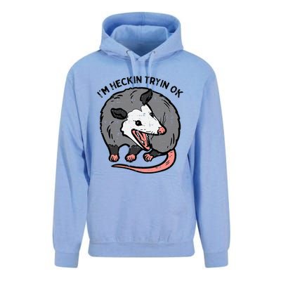 Opossum Im Heckin Tryin Ok Possum S.T.R.E.E.T Cat Unisex Surf Hoodie