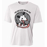 Opossum Im Heckin Tryin Ok Possum S.T.R.E.E.T Cat Cooling Performance Crew T-Shirt