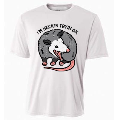 Opossum Im Heckin Tryin Ok Possum S.T.R.E.E.T Cat Cooling Performance Crew T-Shirt