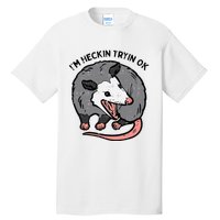 Opossum Im Heckin Tryin Ok Possum S.T.R.E.E.T Cat Tall T-Shirt