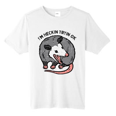 Opossum Im Heckin Tryin Ok Possum S.T.R.E.E.T Cat Tall Fusion ChromaSoft Performance T-Shirt