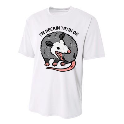 Opossum Im Heckin Tryin Ok Possum S.T.R.E.E.T Cat Performance Sprint T-Shirt