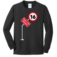 Oops I Hit Sixteen Funny 16th Birthday Boy Girl New Drivers Kids Long Sleeve Shirt