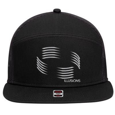 Optical Illusion Hard On The Eyes Never Ending Circle 7 Panel Mesh Trucker Snapback Hat