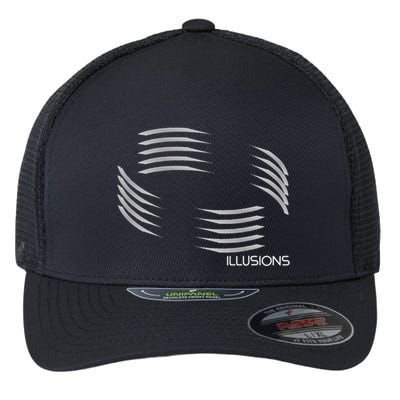 Optical Illusion Hard On The Eyes Never Ending Circle Flexfit Unipanel Trucker Cap